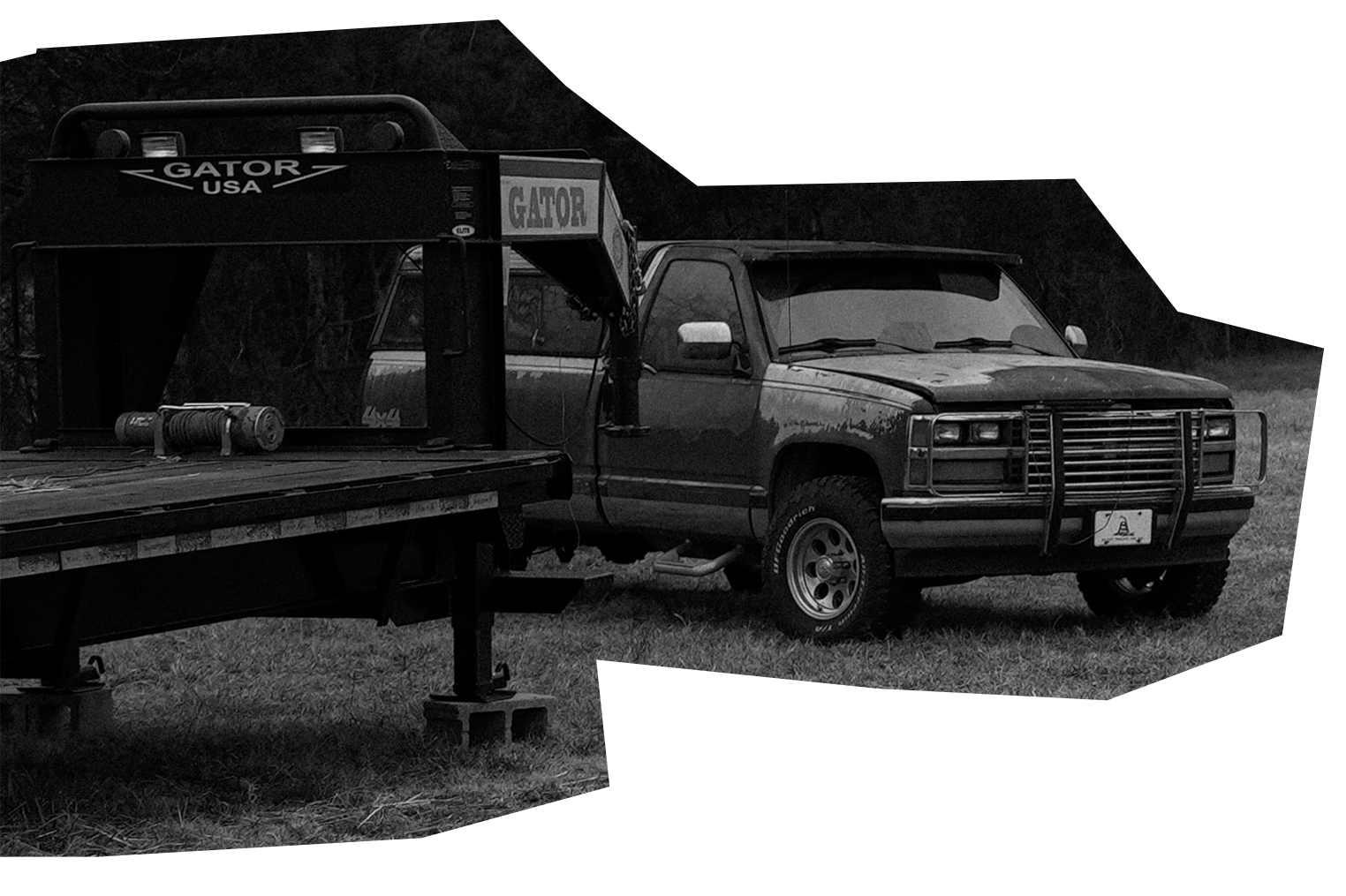 Hand-drawn black and white car illustration