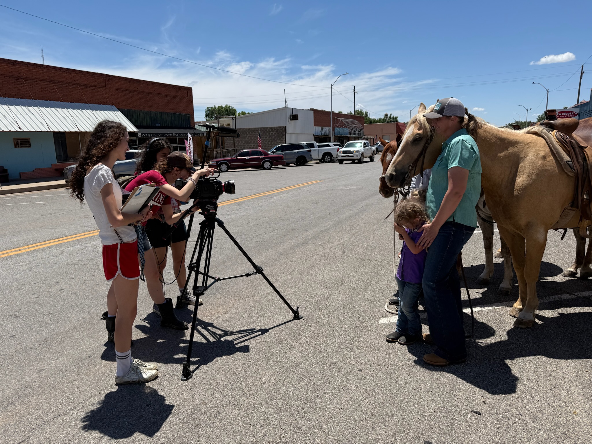Interviewing along Main Street