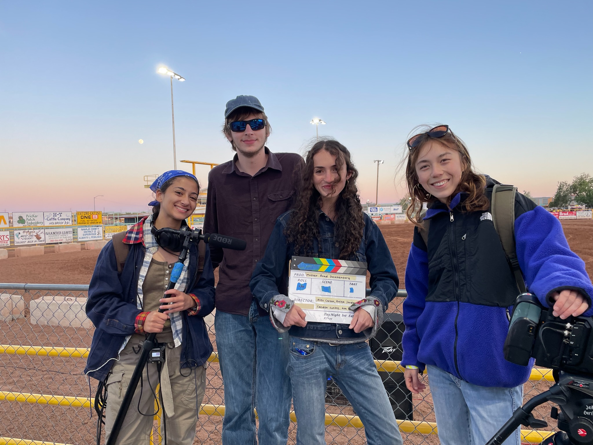 The crew at the rodeo grounds